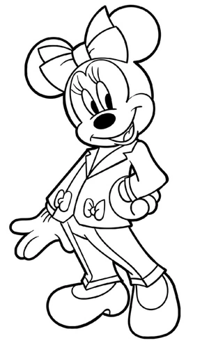 Minnie Mouse in a Business Attire Coloring Page