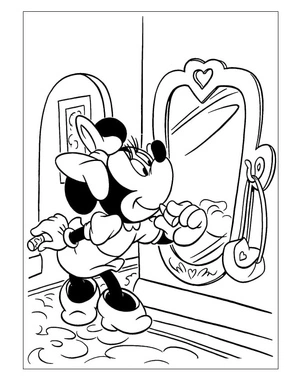 Minnie Painting Coloring Page