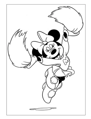 Minnie the Cheerleader Coloring Page