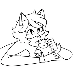 Adorable Cat Noir Coloring Page