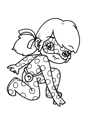 Adorable Ladybug Marionette Coloring Page