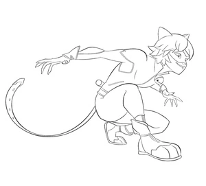 Chill Feline Noir Coloring Page