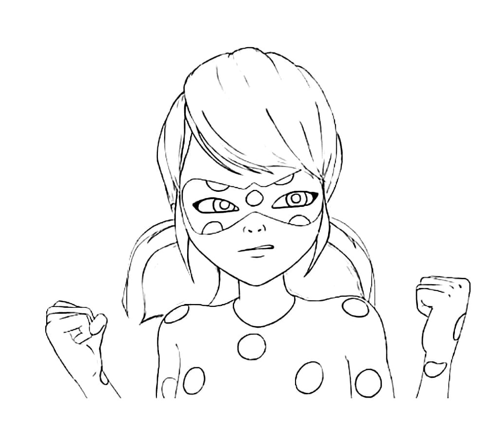 Furious Ladybug Marinette Coloring Page