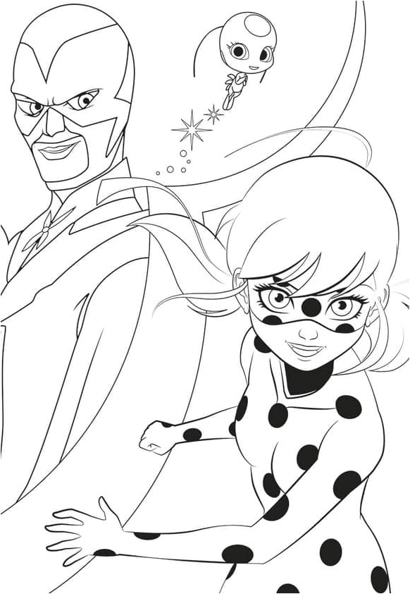 Hawk Moth and Ladybug - Colors of the Sky Coloring Page