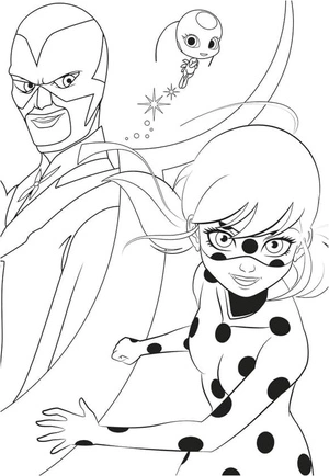 Hawk Moth and Ladybug - Colors of the Sky Coloring Page