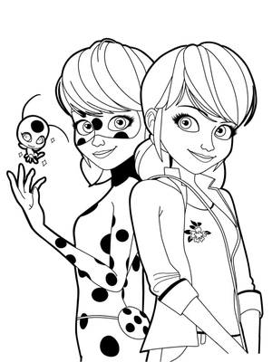Marinette the Ladybug coloring page. Coloring Page