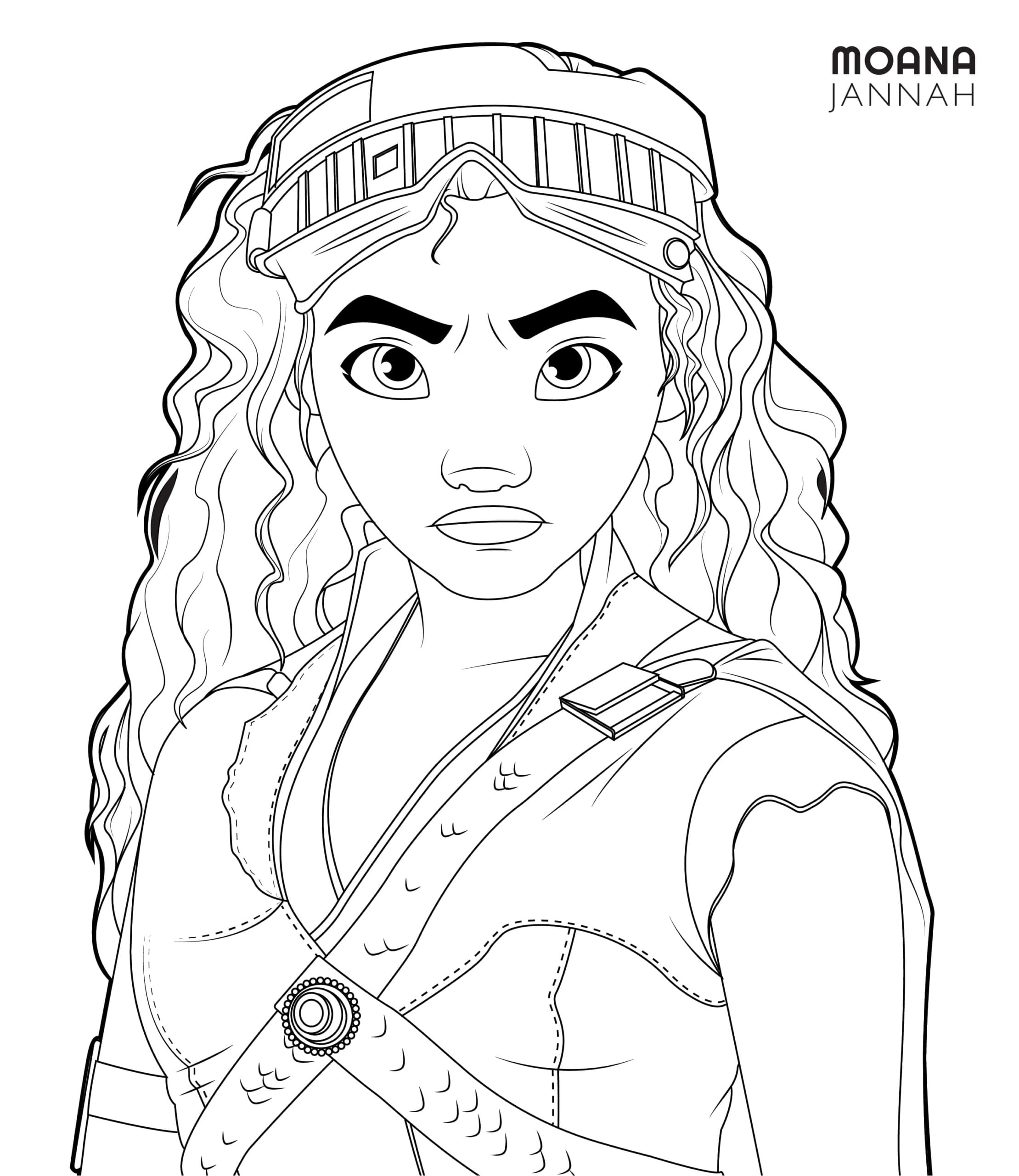 Incredible Moana Coloring Page