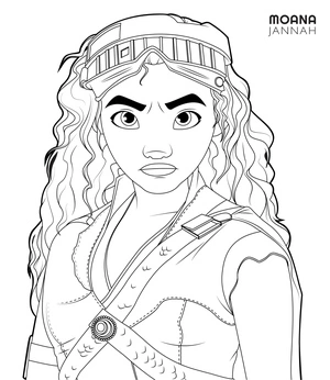Incredible Moana Coloring Page