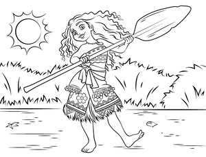 Joyful Moana Coloring Page