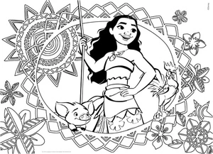 Printable Moana-themed Coloring Page Coloring Page