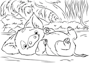 Pua from the movie Moana Coloring Page