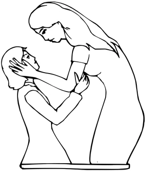 "Mother and Daughter Bond Coloring Page" Coloring Page