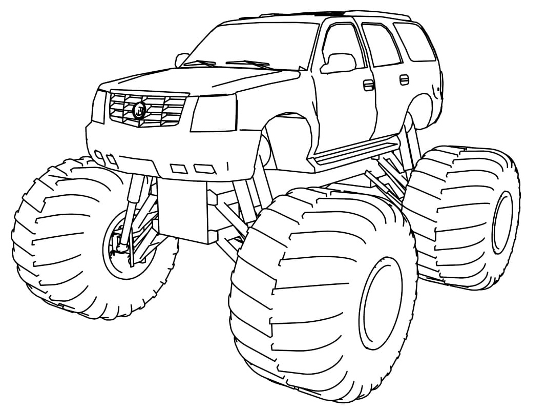 Monster Truck Coloring Page Coloring Page