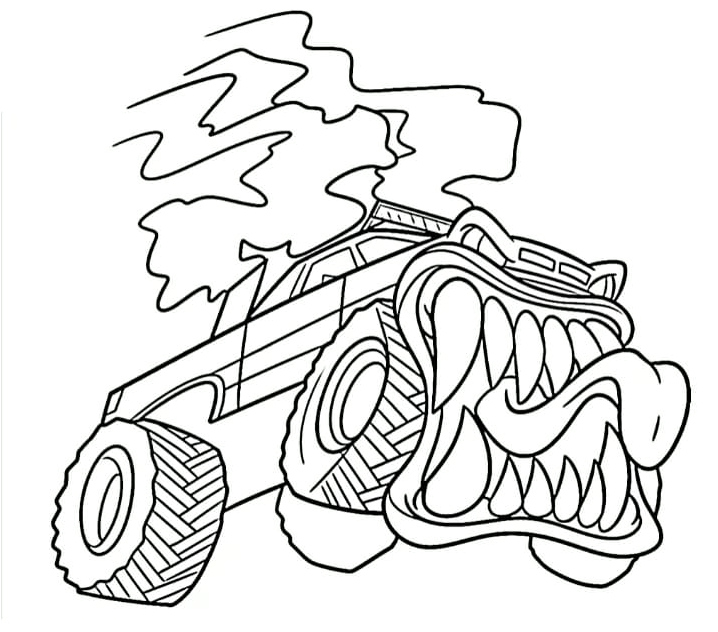 Monster Truck Madness Coloring Page