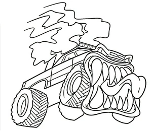 Monster Truck Madness Coloring Page