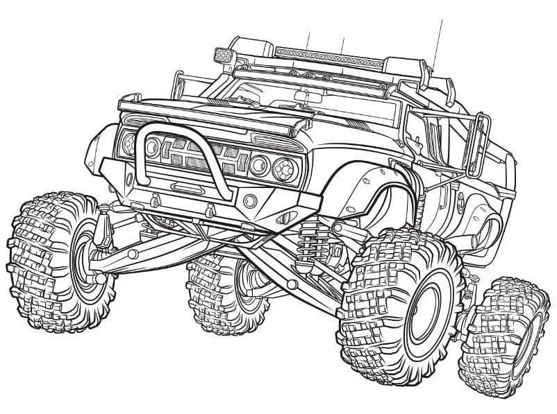 Printable of a Cool Monster Truck Coloring Page