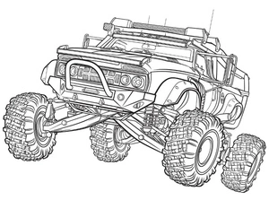 Printable of a Cool Monster Truck Coloring Page