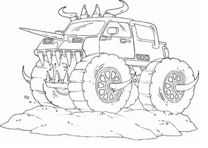 Printable with an Awesome Monster Truck Coloring Page