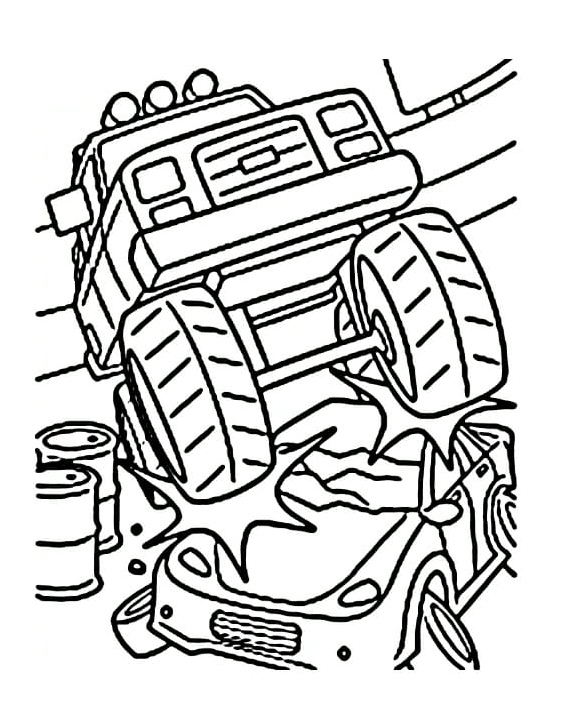 Smashing Monster Truck Coloring Page