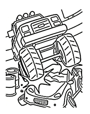 Smashing Monster Truck Coloring Page