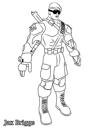 Jax Briggs from Mortal Kombat Coloring Page