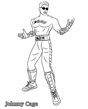 Johnny Cage from Mortal Kombat Coloring Page