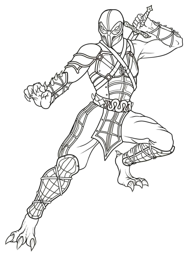 Kid-Friendly Mortal Kombat Coloring Page