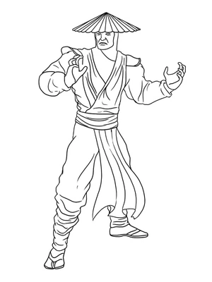 Raiden from Mortal Kombat Coloring Page