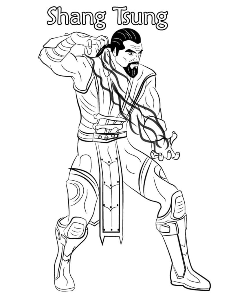 Shang Tsung from Mortal Kombat Coloring Page