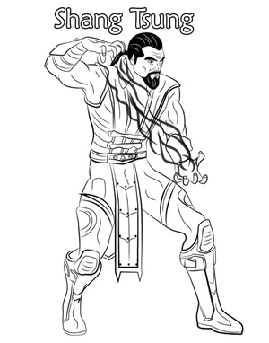 Shang Tsung from Mortal Kombat Coloring Page