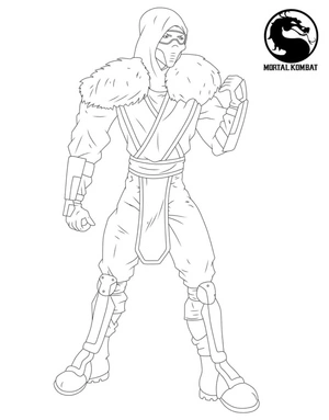 Sub Zero from Mortal Kombat Coloring Page