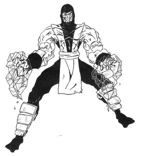 Sub Zero Mortal Kombat Printable Coloring Page