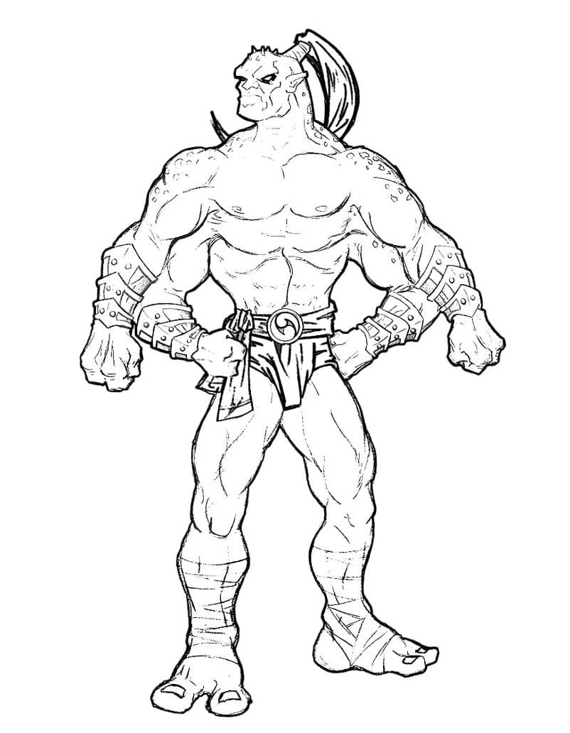 The Five-Armed Fighter in Mortal Kombat Coloring Page