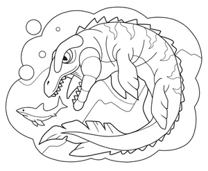 Free Mosasaurus Coloring Page