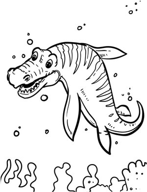 Humorous Mosasaurus Coloring Page