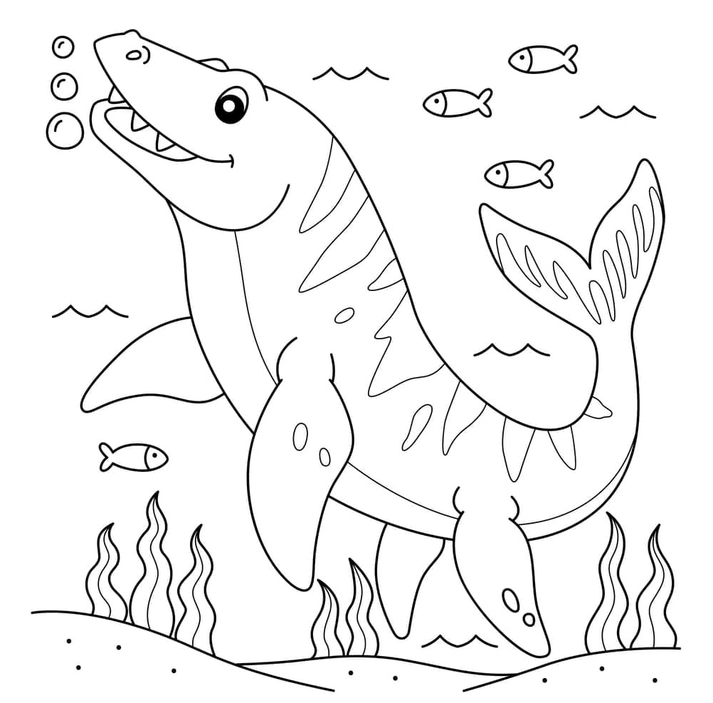 Mosasaurus - The Adorable Sea Creature Coloring Page