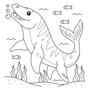 Mosasaurus - The Adorable Sea Creature Coloring Page
