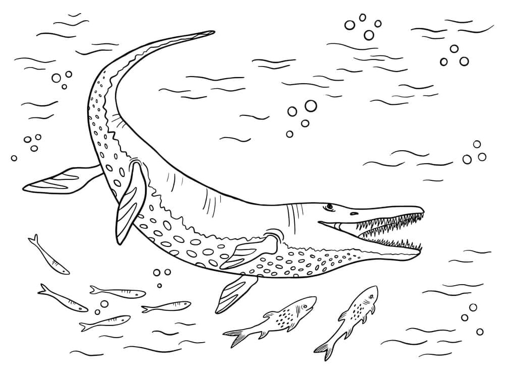 Printable Free Mosasaurus Coloring Page Coloring Page