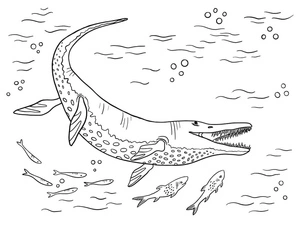 Printable Free Mosasaurus Coloring Page Coloring Page
