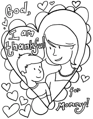 Grateful for Mommy Coloring Page
