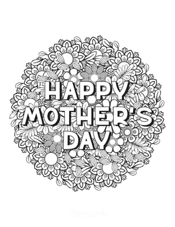 Mother's Day Free Printable Coloring Page Coloring Page