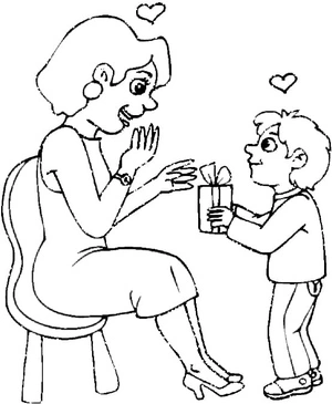 Mother's Day Gift Coloring Page