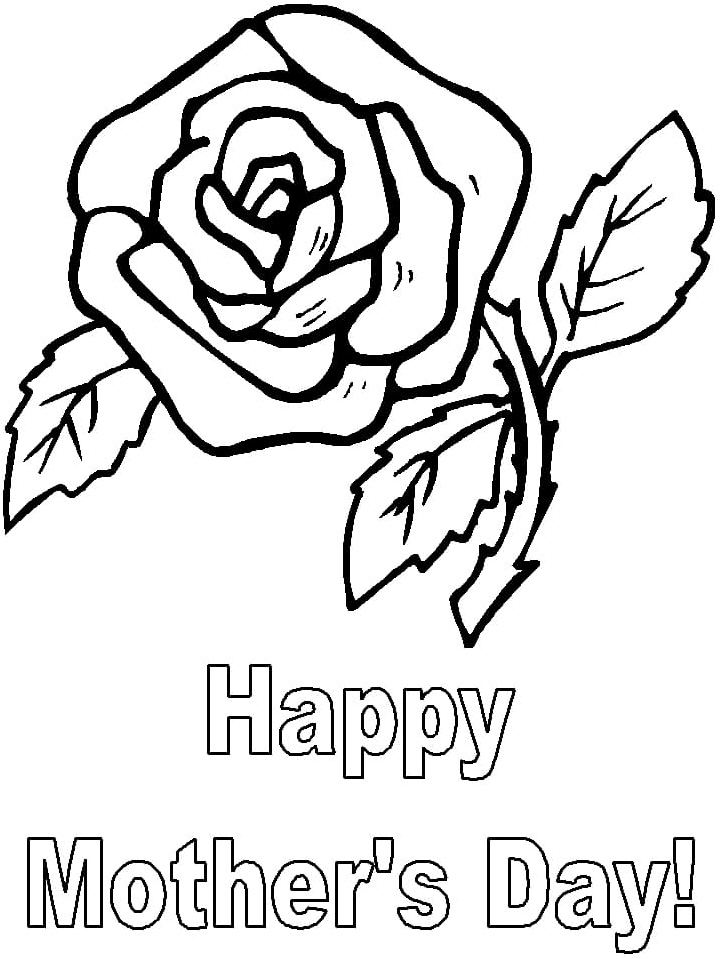 Mother's Day Rose Coloring Page Coloring Page
