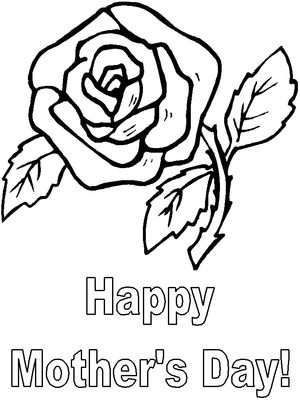 Mother's Day Rose Coloring Page Coloring Page