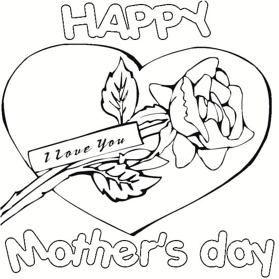 Mother's Day Roses Coloring Page