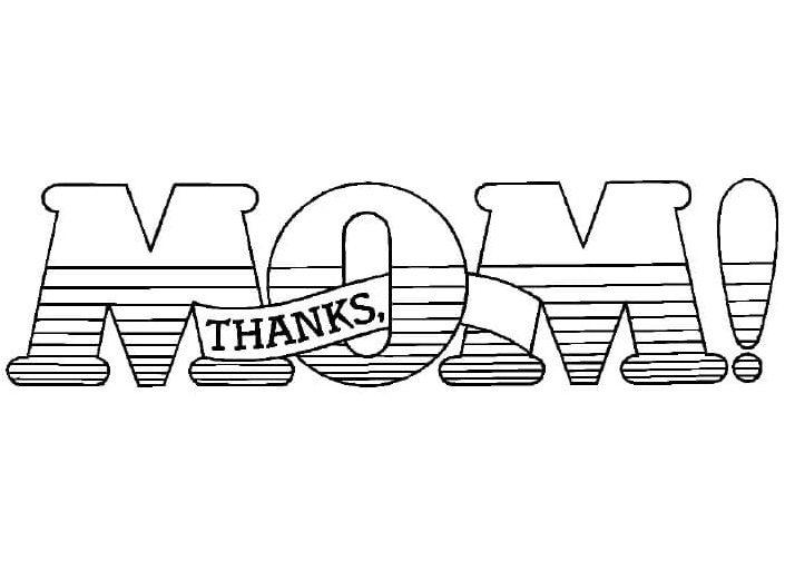 Thank you, Mom Coloring Page