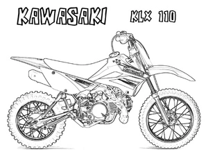Kawasaki KLX 1100 Motorcycle Coloring Page