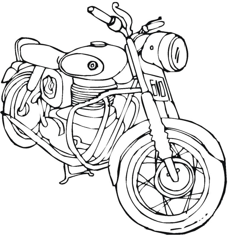 Kids Motorcycle Coloring Page
