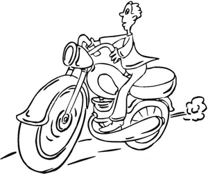 Man on a Motorcycle Coloring Page