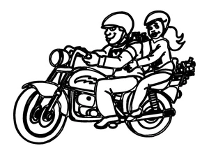 Motorcycle Ride for Two Coloring Page